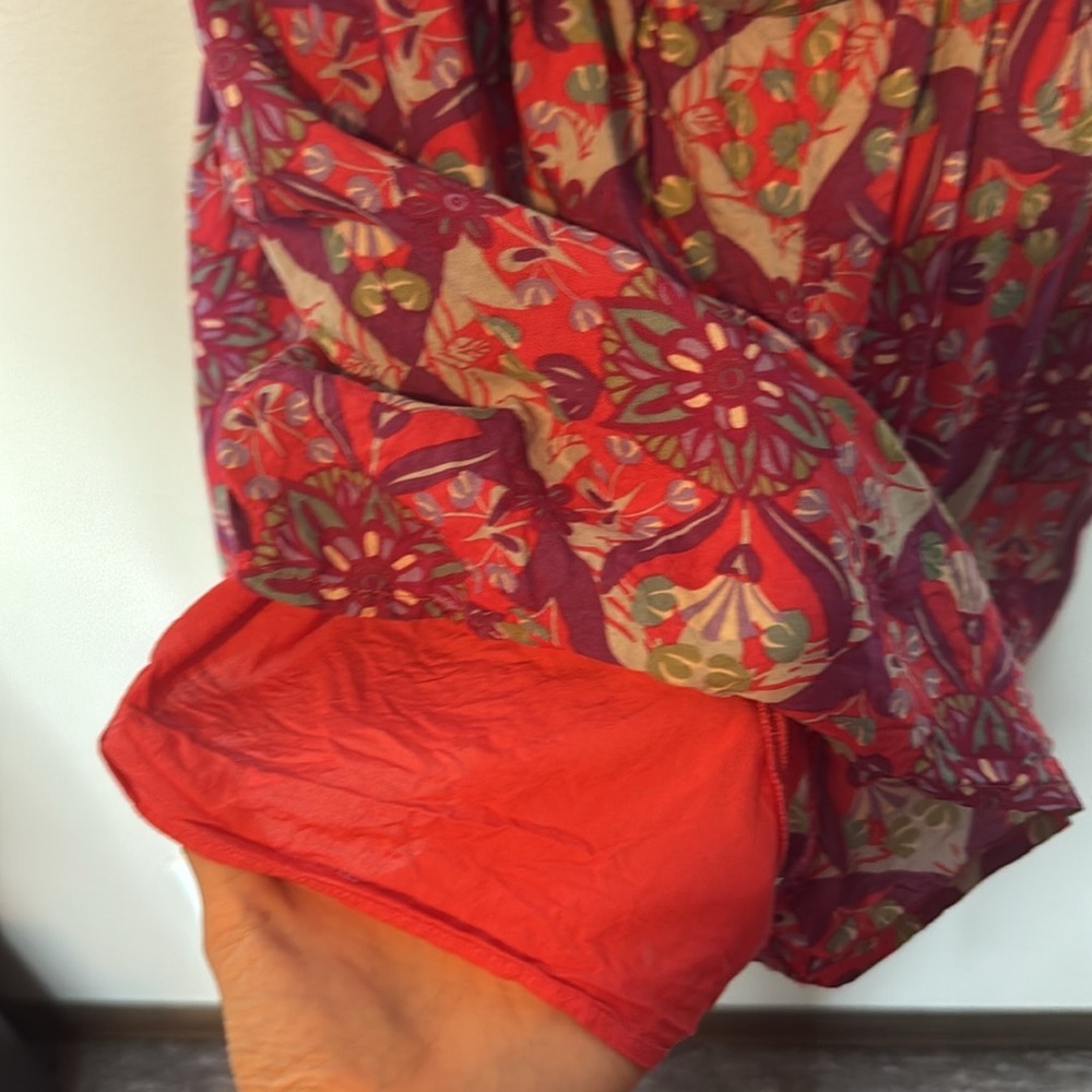 Free People Coral Tides Romper in Hollyhock Combo Womens Large Tie Open Back - Picture 11 of 11